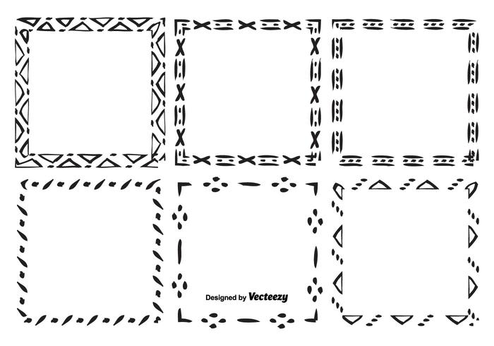 Handgezeichneten Vektorrahmen Set vektor