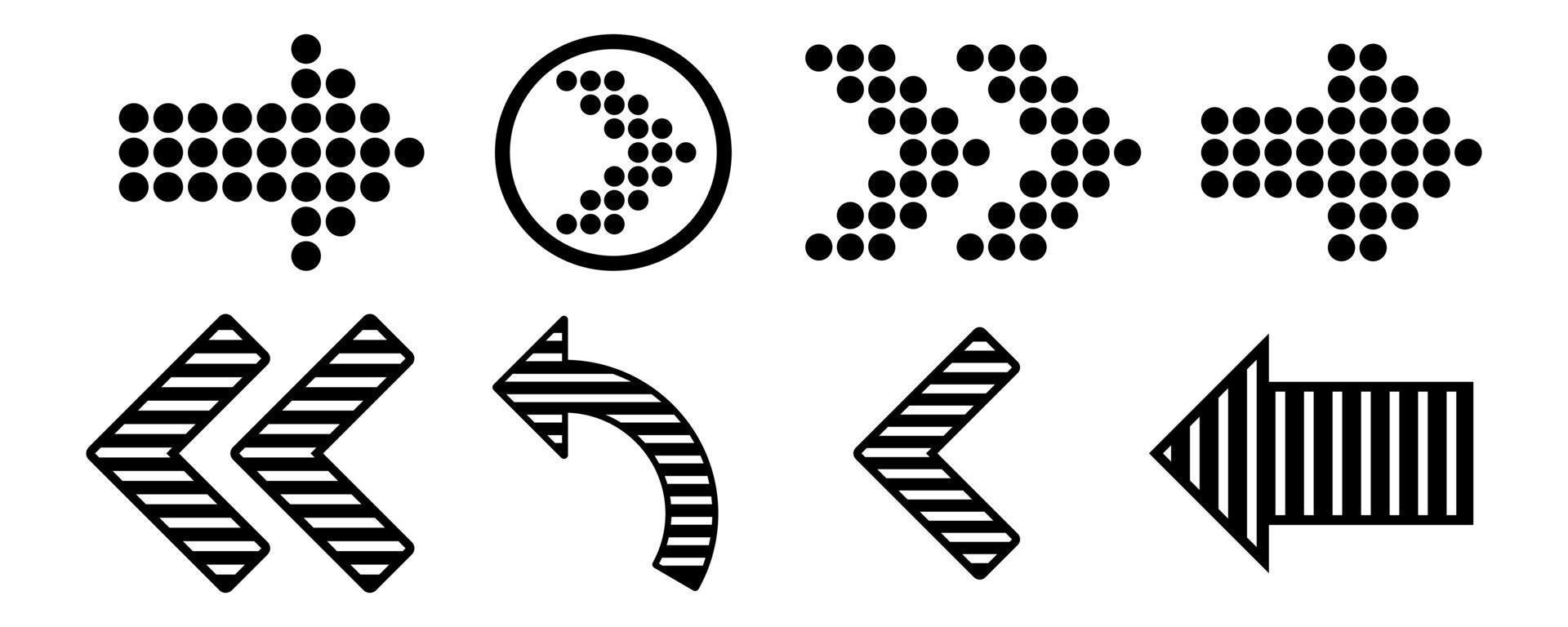 Satz von schwarzen Pfeilsymbolen auf weißem Hintergrund. Cursor-Symbol. Vektor-Zeiger-Illustration vektor