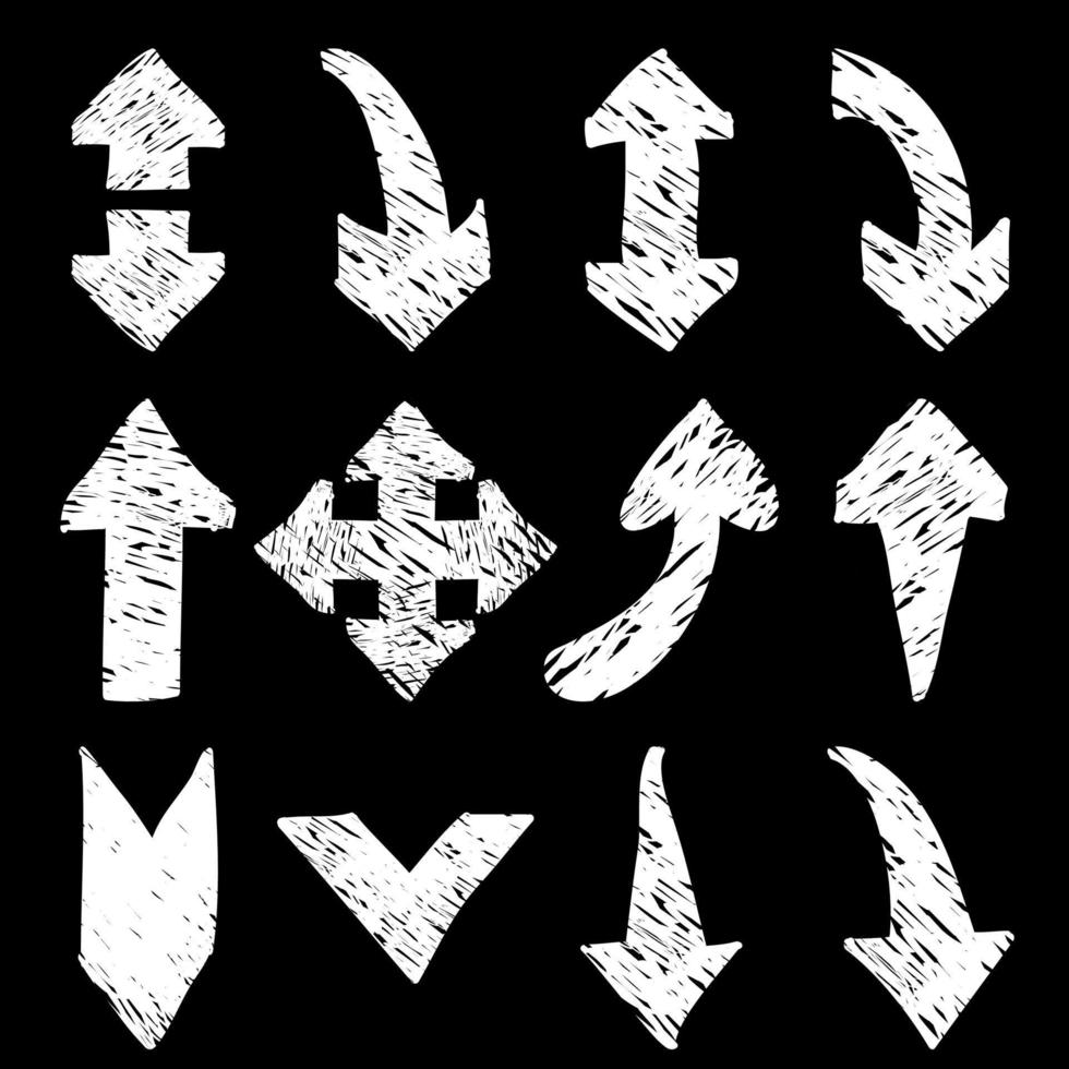 hand gezeichneter satz von gekritzelpfeil. mit Sammlung Grunge-Stil Pfeil. Vektor-Illustration vektor