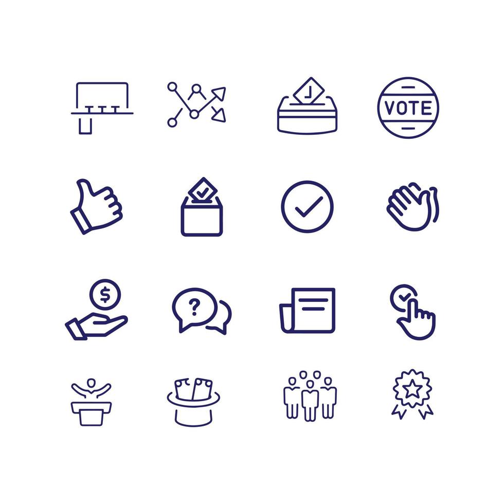 Wahlpolitik Abstimmungssymbole Vektordesign vektor