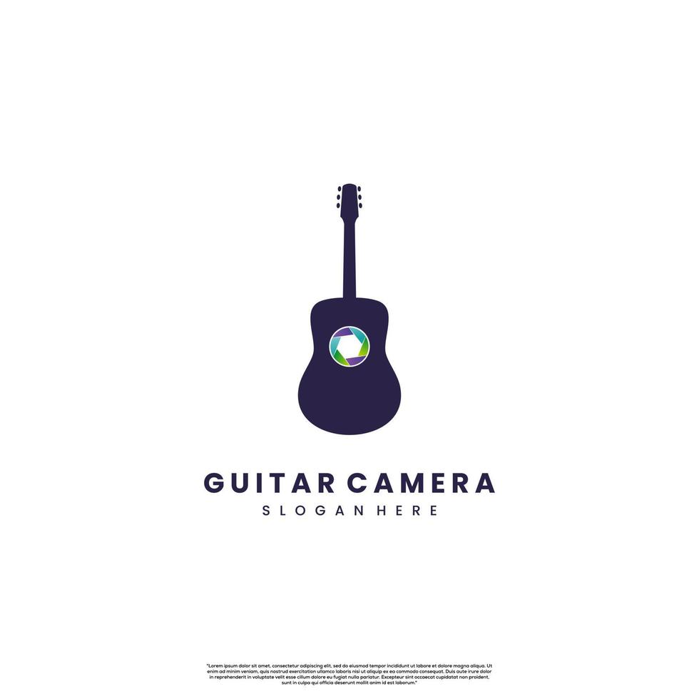 Gitarren-Capture-Logo-Design-Konzept vektor