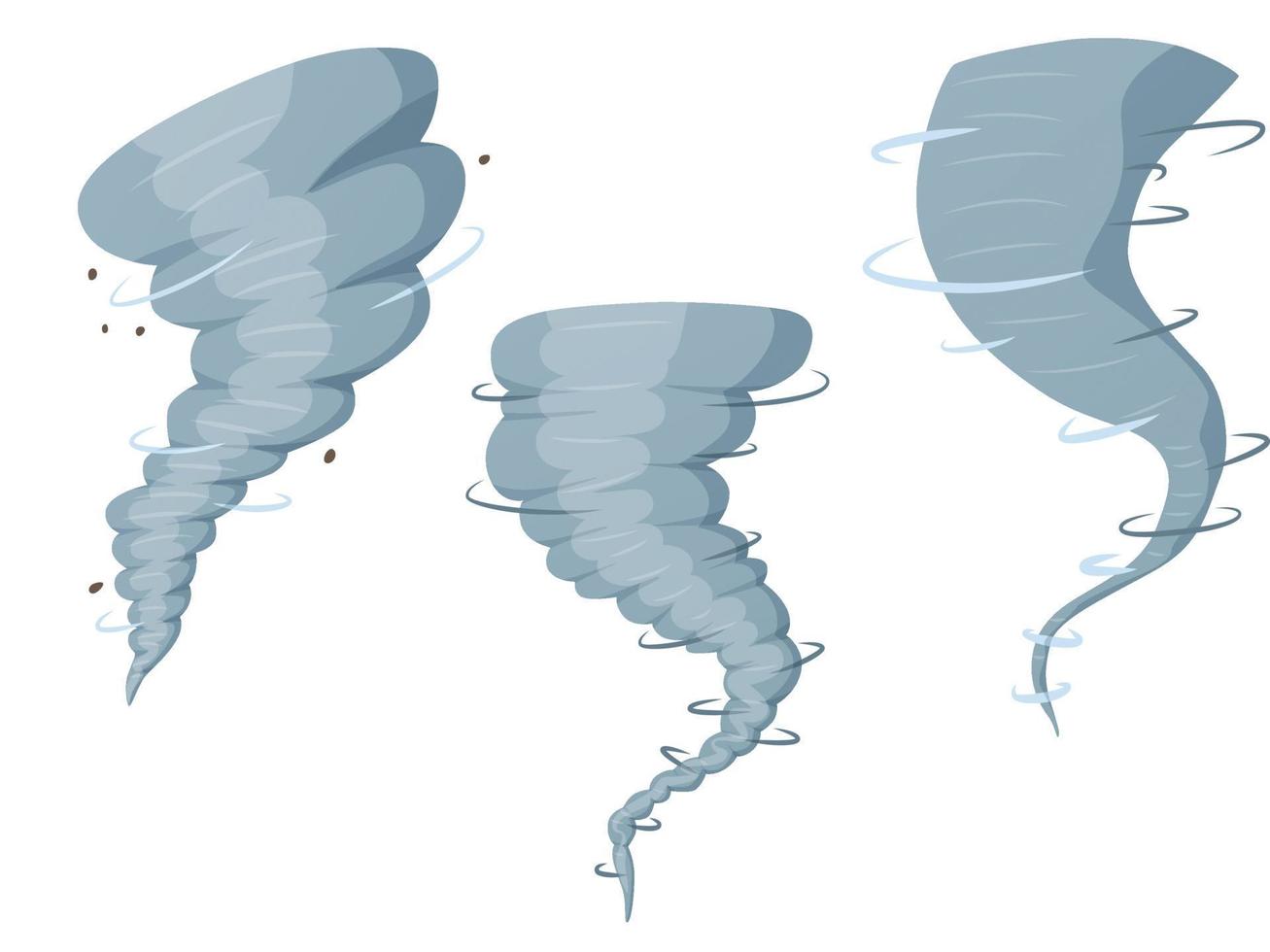 Tornado-Strudel im Cartoon-Stil. großer Hurrikan. Katastrophe. vektor