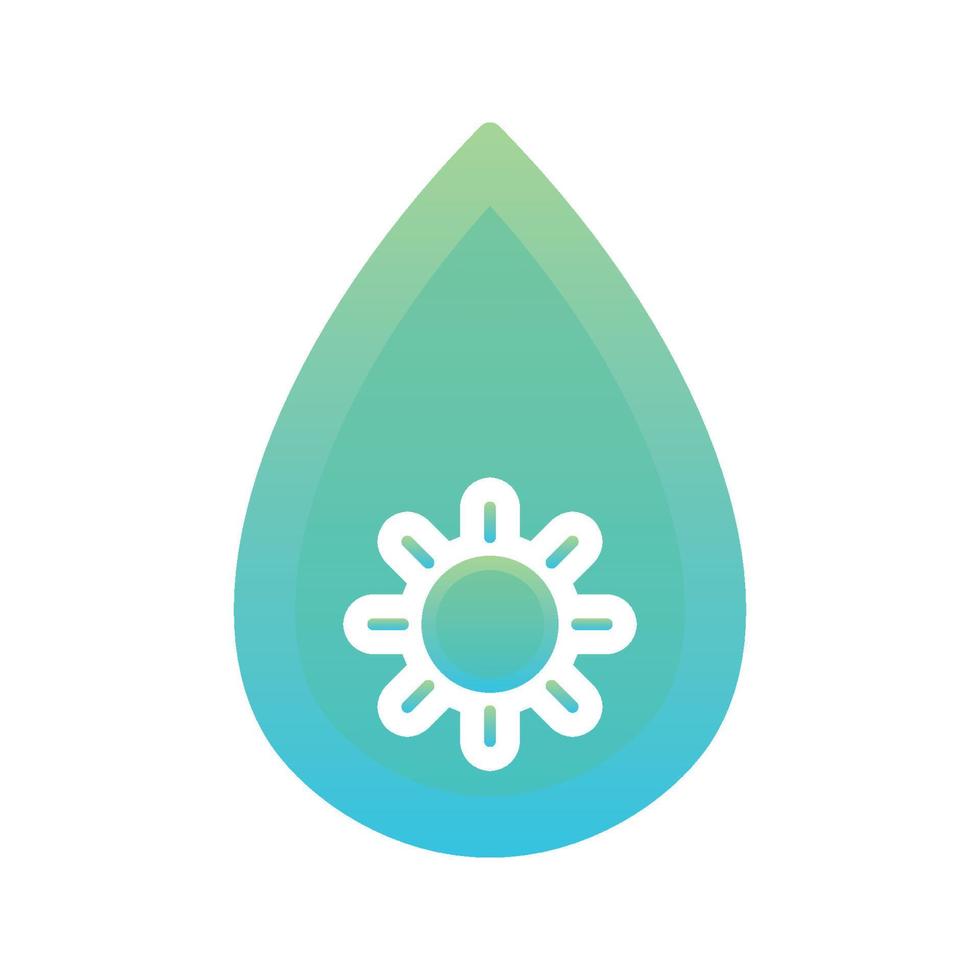 Sonne Wasser Logo Farbverlauf Design Vorlage Symbolelement vektor