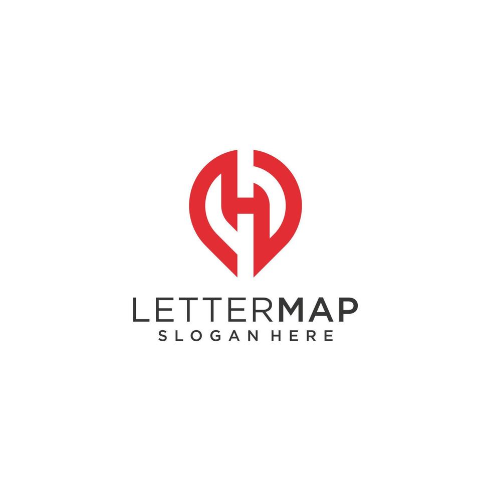 stift plats med brev h logotyp och företag kort inspiration vektor