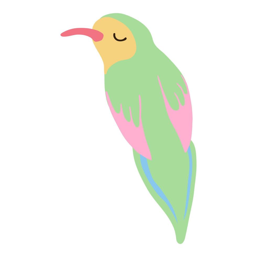 vector bunte Illustration des netten Vogels, der auf weißem Hintergrund lokalisiert wird