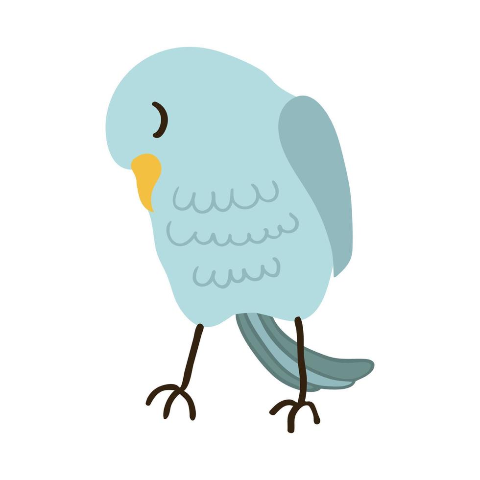 vector bunte Illustration des netten Vogels, der auf weißem Hintergrund lokalisiert wird