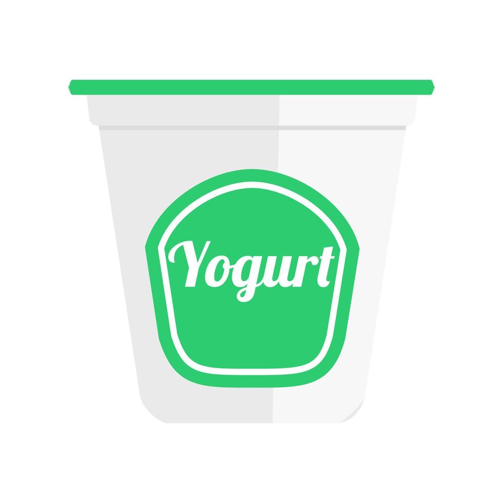 vektor färgrik illustration av yoghurt isolerat på vit bakgrund