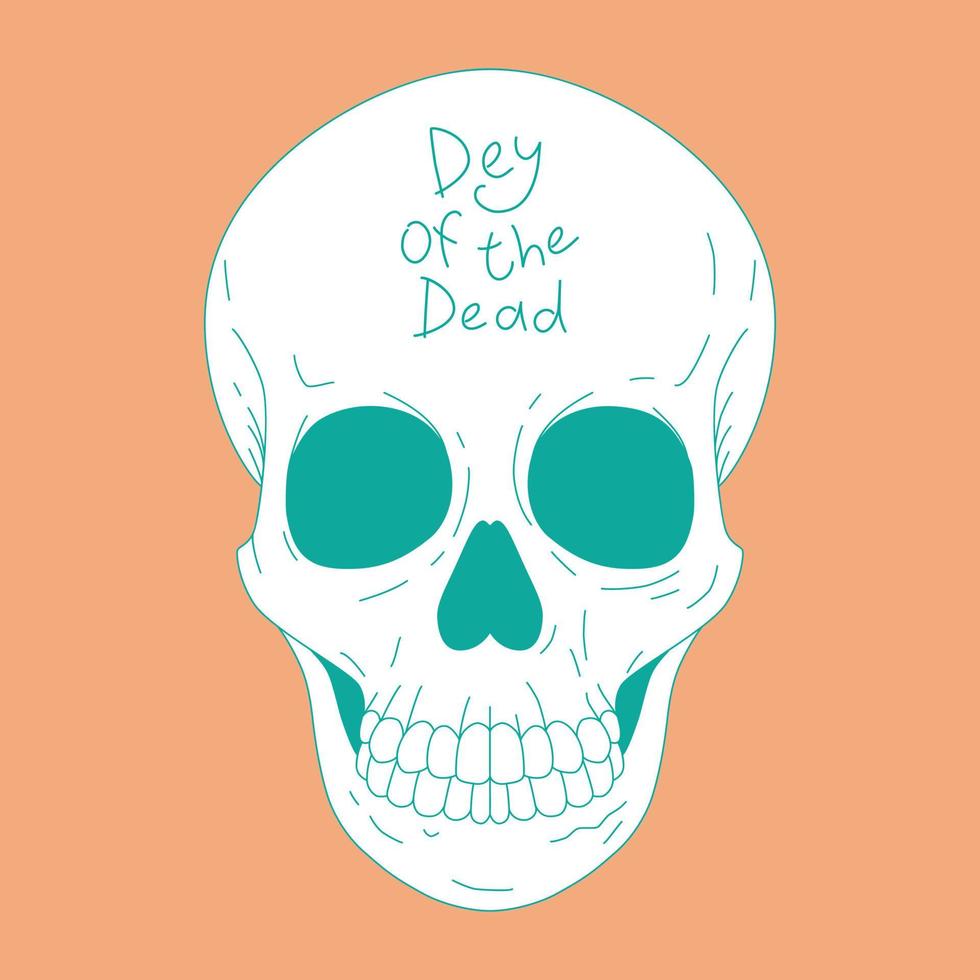 vektor illustration av en skalle för de dag av de död. psychedelic färger.