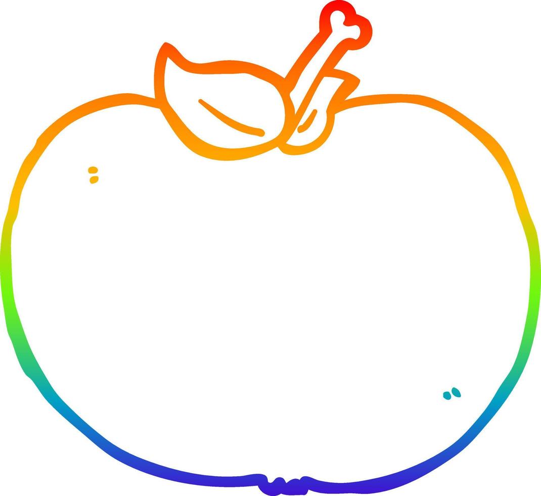 regnbågsgradient linjeteckning tecknad äpple vektor
