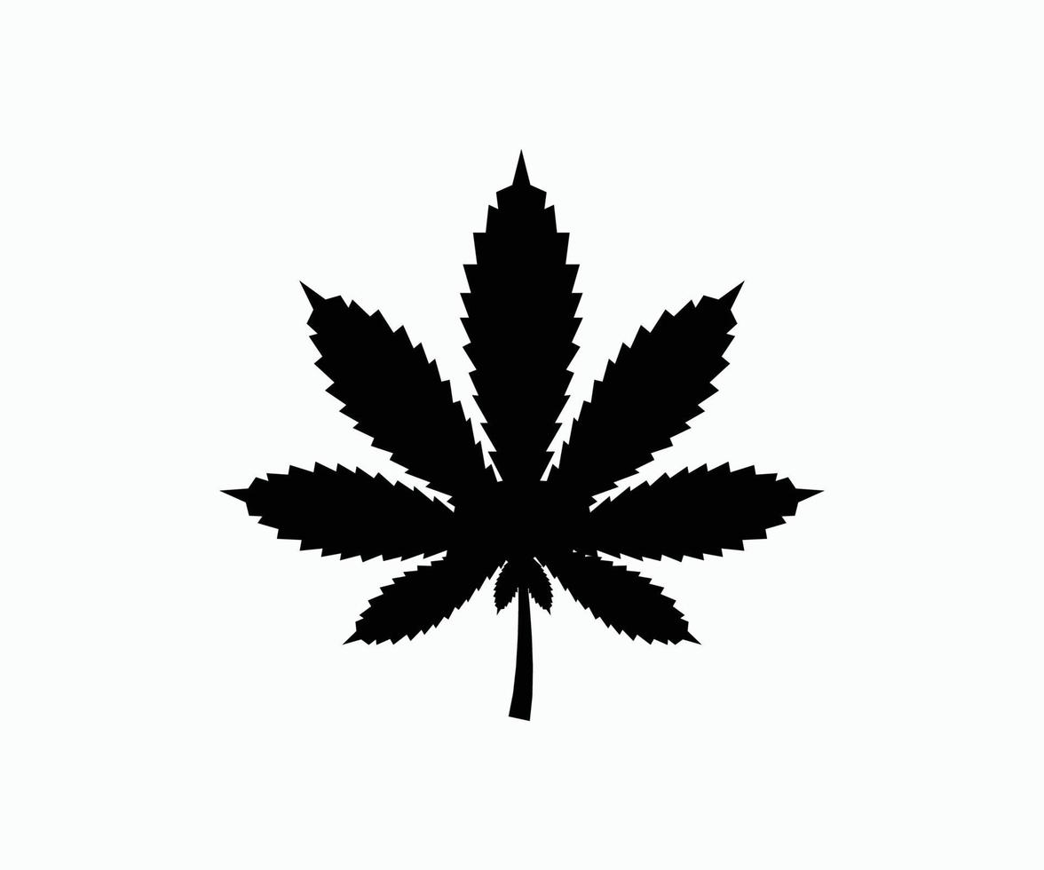marijuana eller cannabis blad ikon logotyp mall vektor