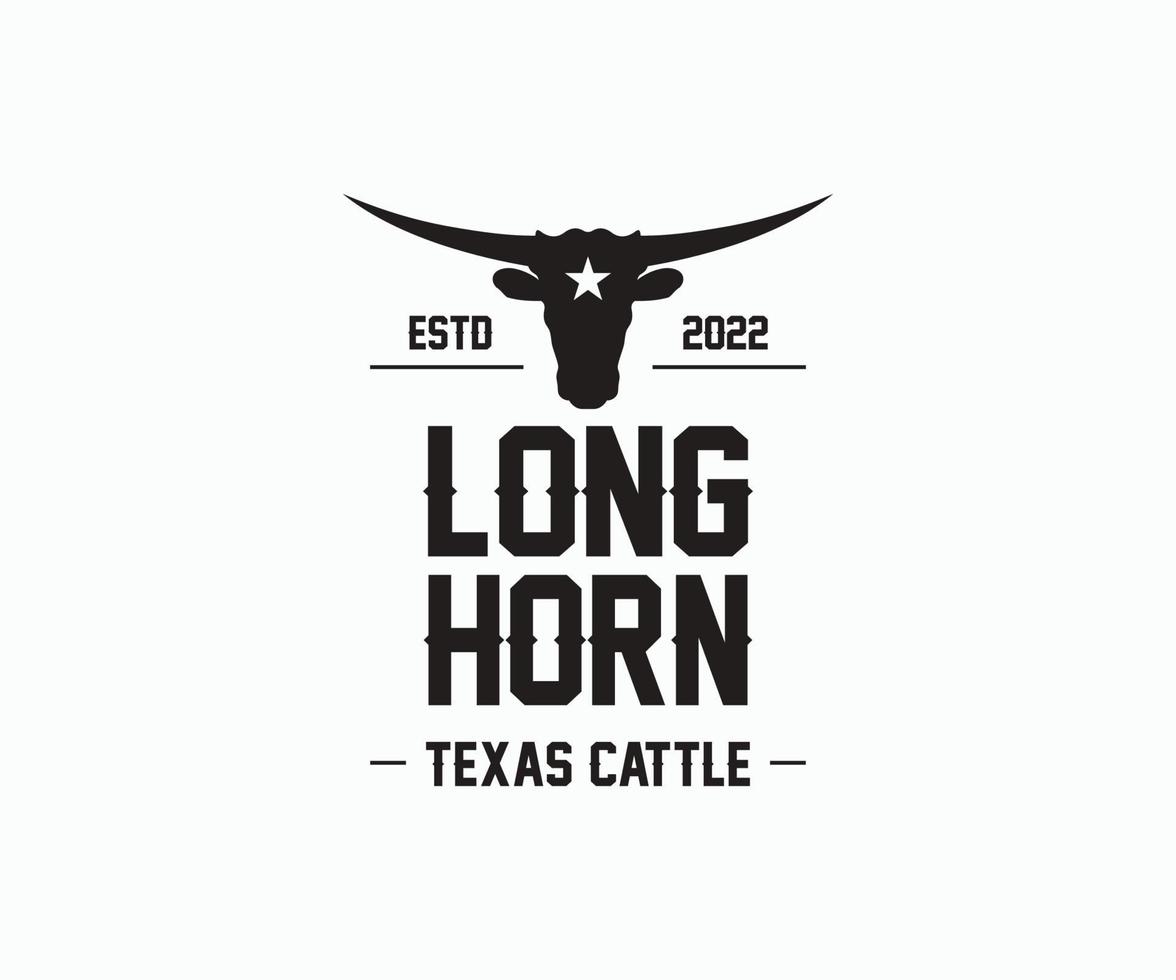 tjur huvud vektor logotyp begrepp illustration, buffel huvud logotyp, texas longhorn logotyp vektor.