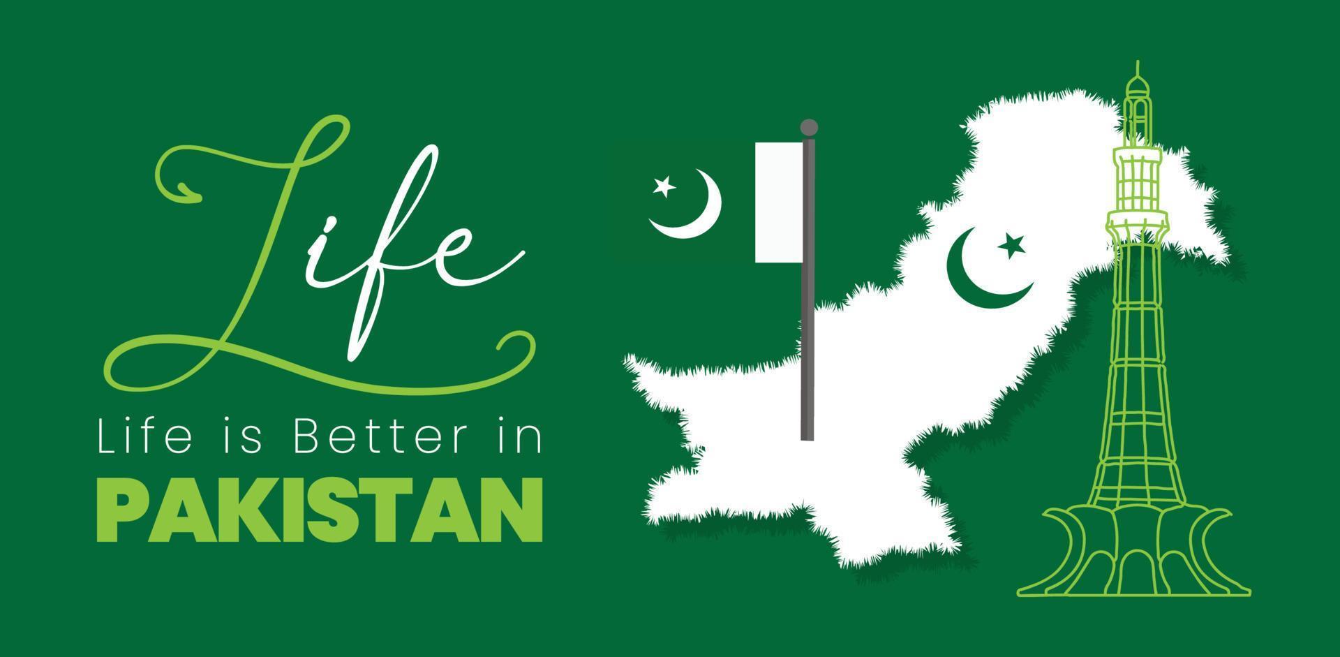 14 augusti pakistan oberoende dag firande vektor