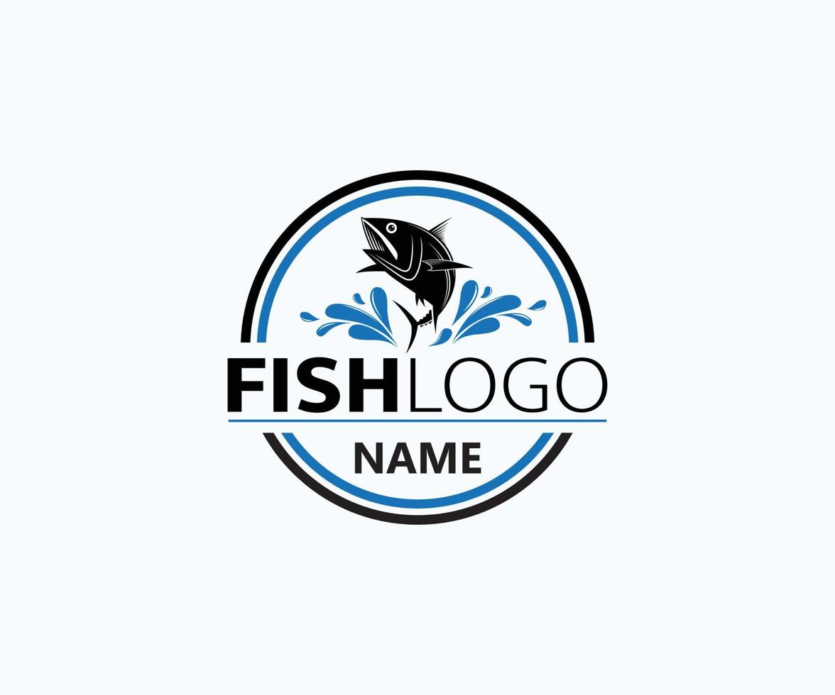 Fisch-Logo-Design. Angeln-Vektor-Logo-Vorlage. vektor