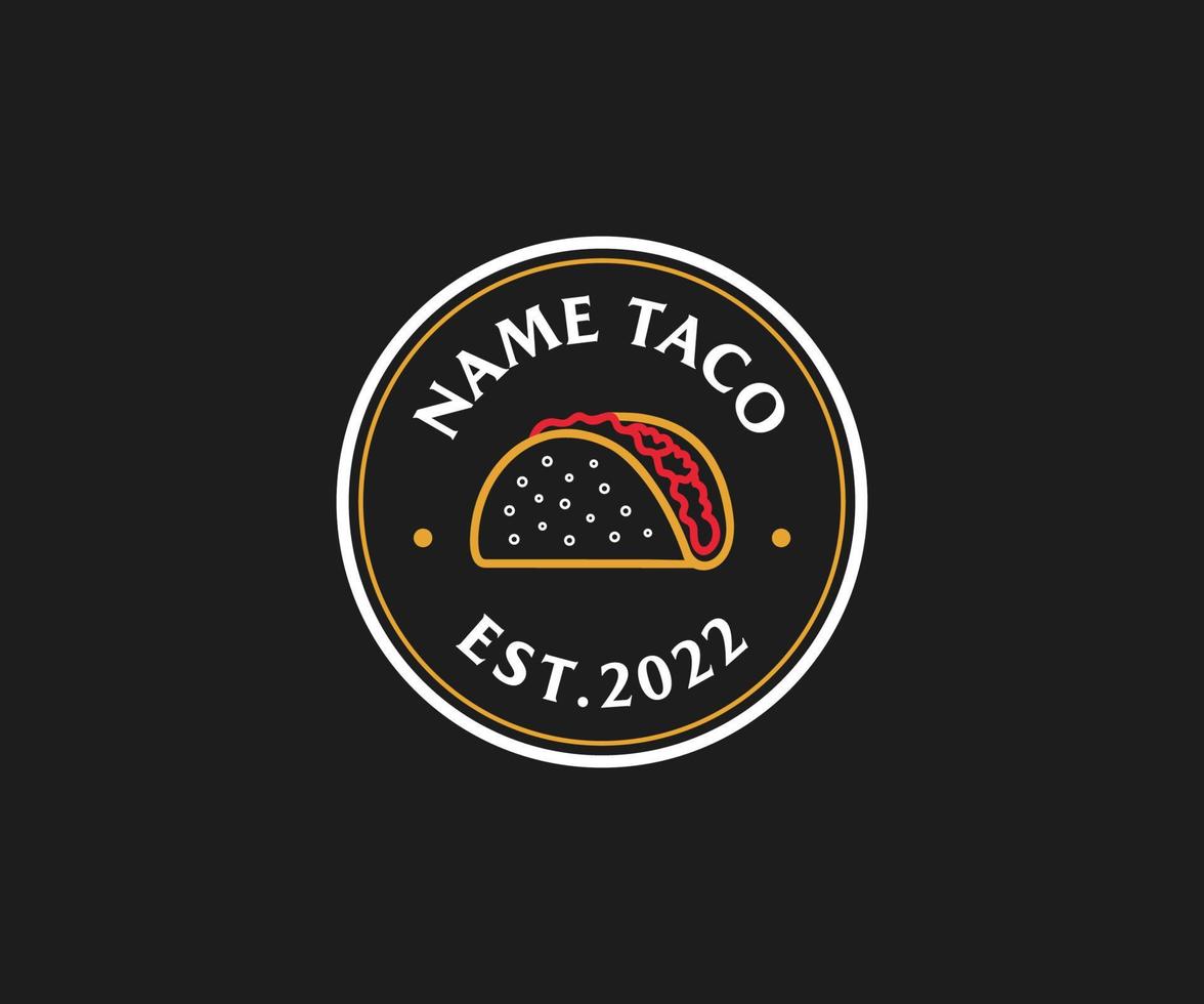 Taco-Logo-Design-Vorlage. Heißer, frisch zubereiteter mexikanischer Tacos-Logo-Vorlagenvektor. vektor