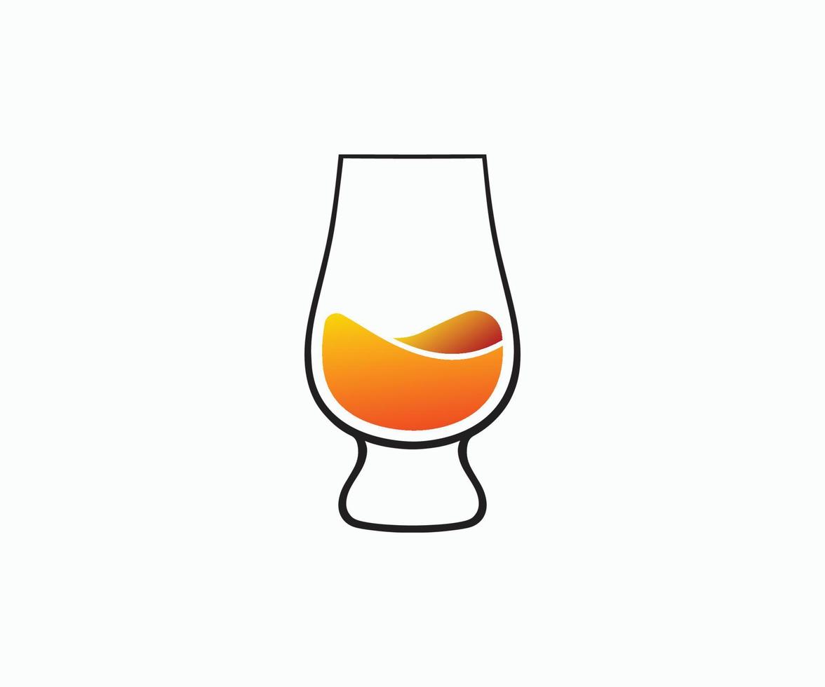 whisky glas logotyp vektor. enkel illustration av whisky glas vektor ikon. glencairn whisky glas.