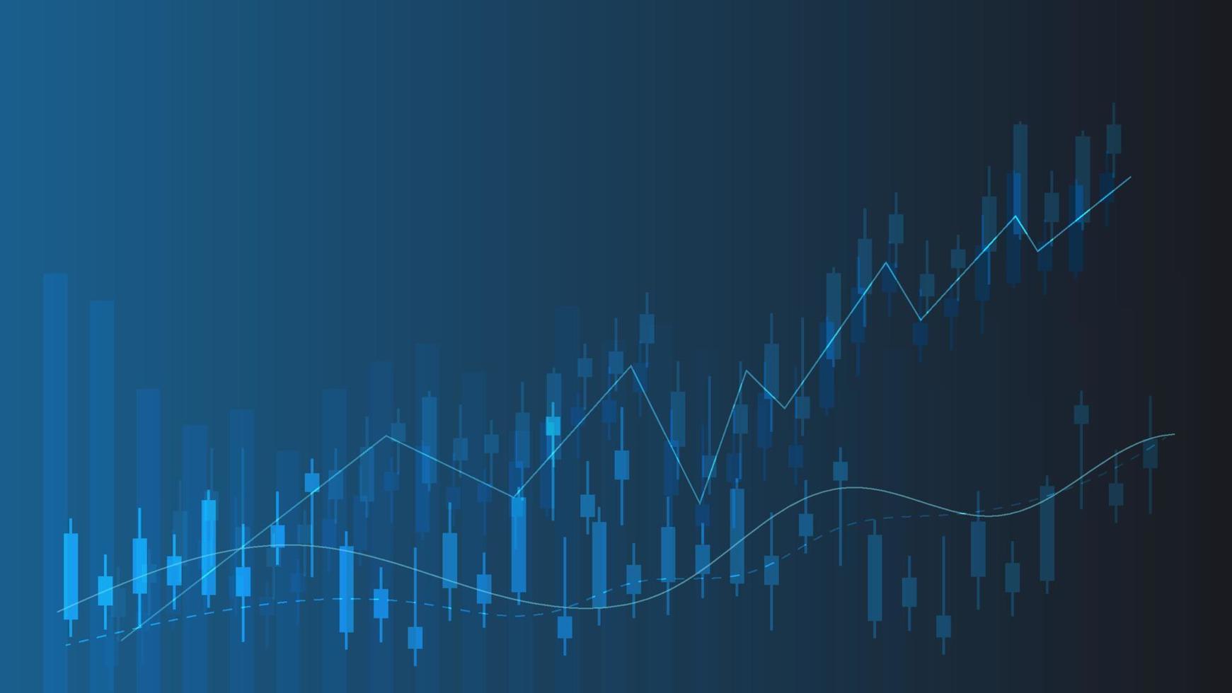 ljusstake med stapeldiagram och linjeindikator visar aktiekurs eller finansiell investeringsvinst. affärsplanering management bakgrund koncept vektor