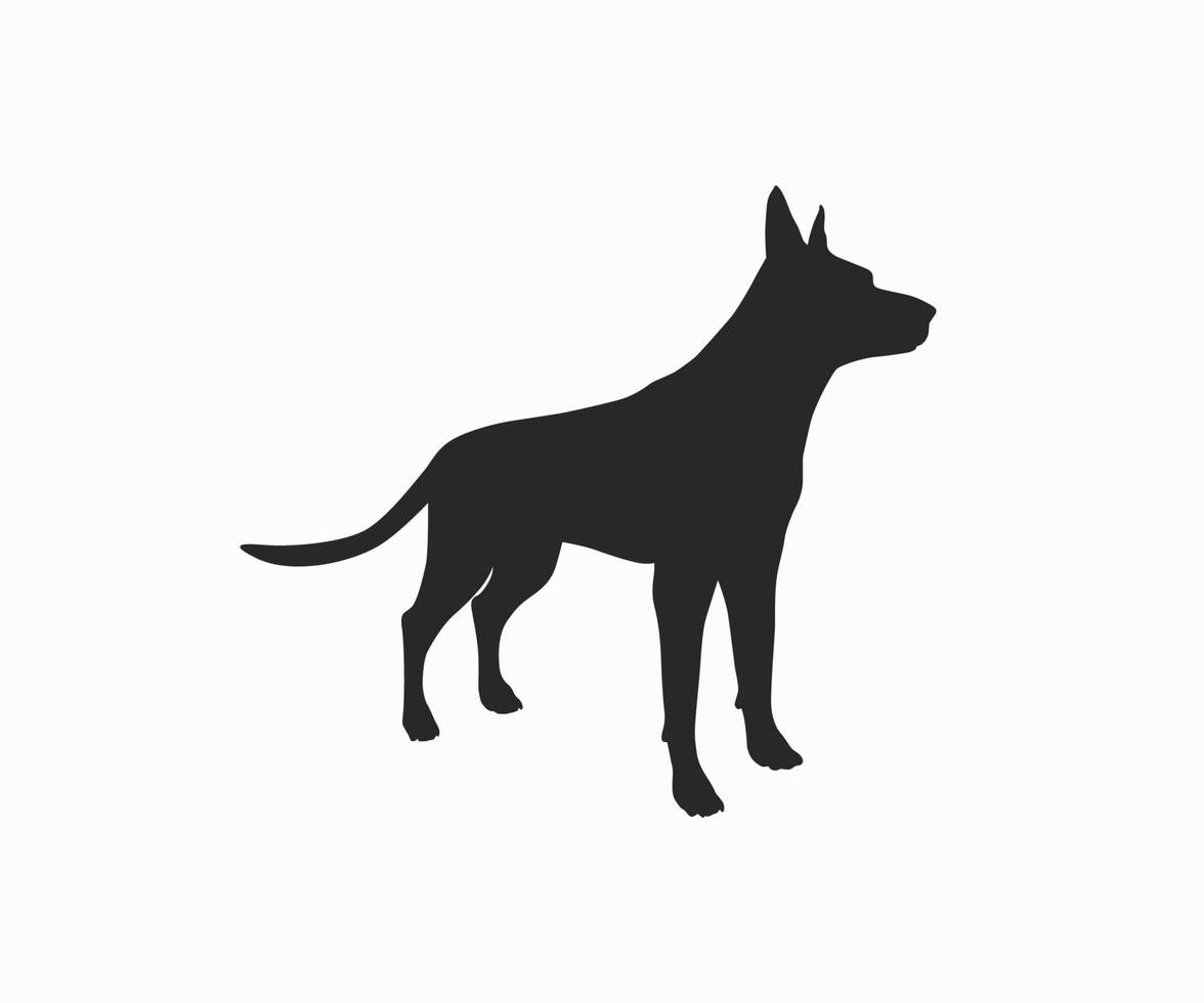 hund vektor ikon platt design för webb. hund silhuett illustration stock vektor.