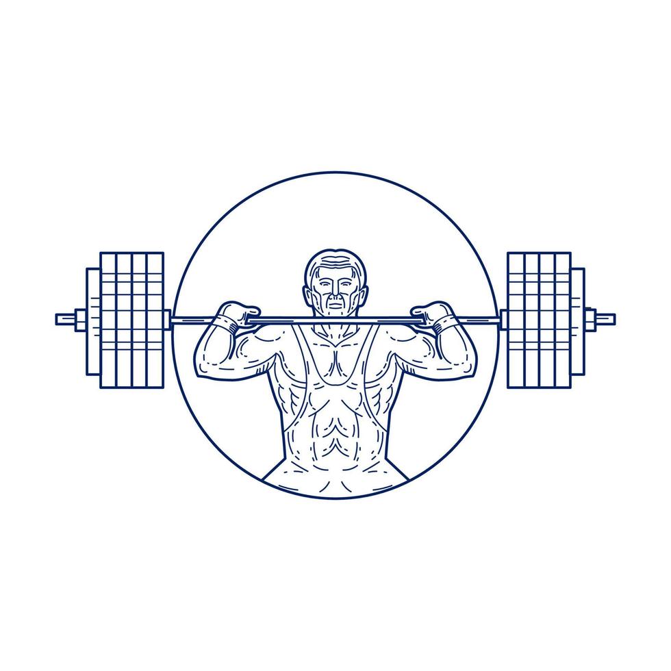 Strongman-Hebegewicht Mono-Linie vektor