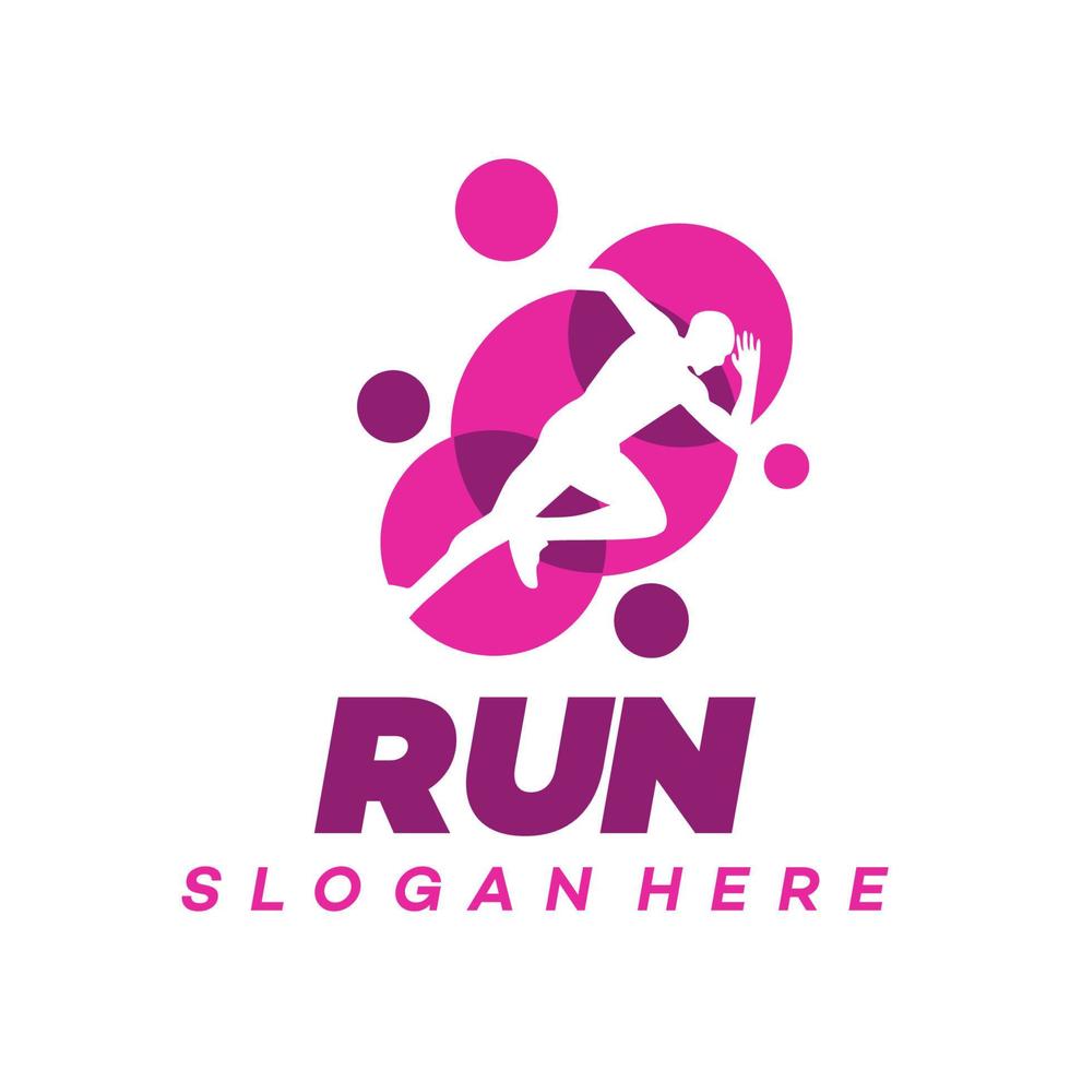 Running Man-Logo-Designs. Marathon-Logo-Vorlage Laufclub oder Sportverein vektor