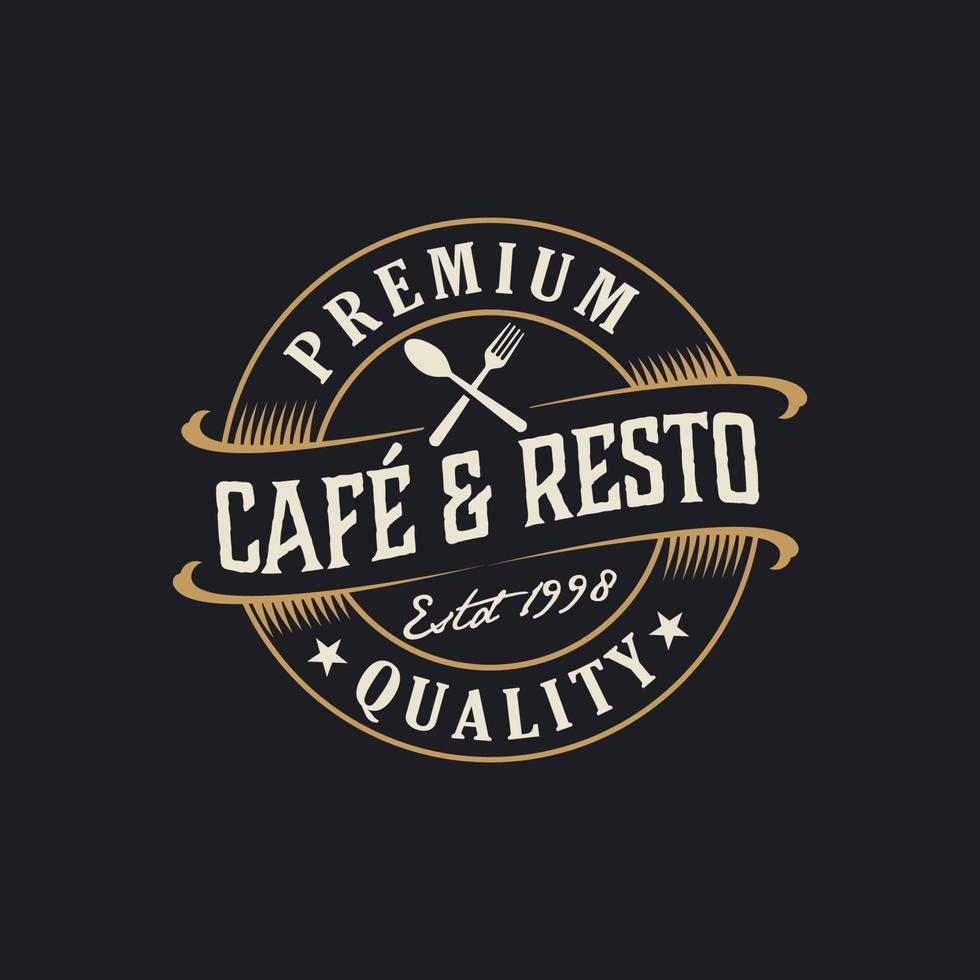 vintage logo café und restaurant vorlage illustration vektor
