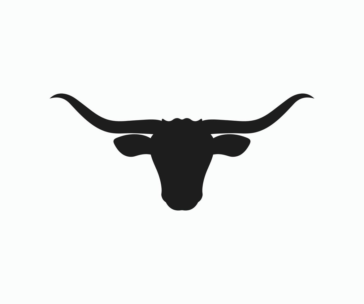 Longhorn-Silhouette Stierkopf-Logo-Symbolvektor. vektor