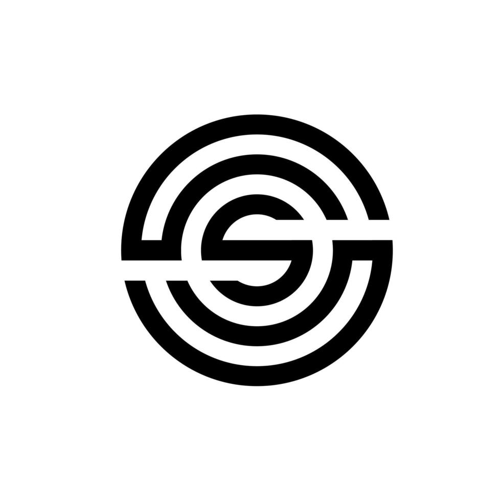 brev s monogram cirkel logotyp design . proffs vektor