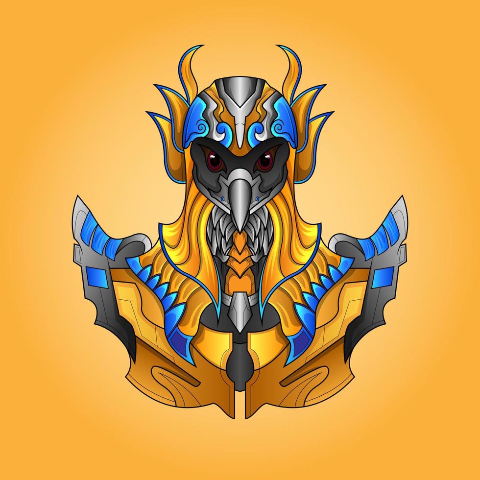 der herr von horus pharao gott gesicht und kopf egyptian eagle esport logo. pharaonische flügel und der schlüssel zum leben und das ägyptische maskottchen-logo-design der ewigen sonne vektor