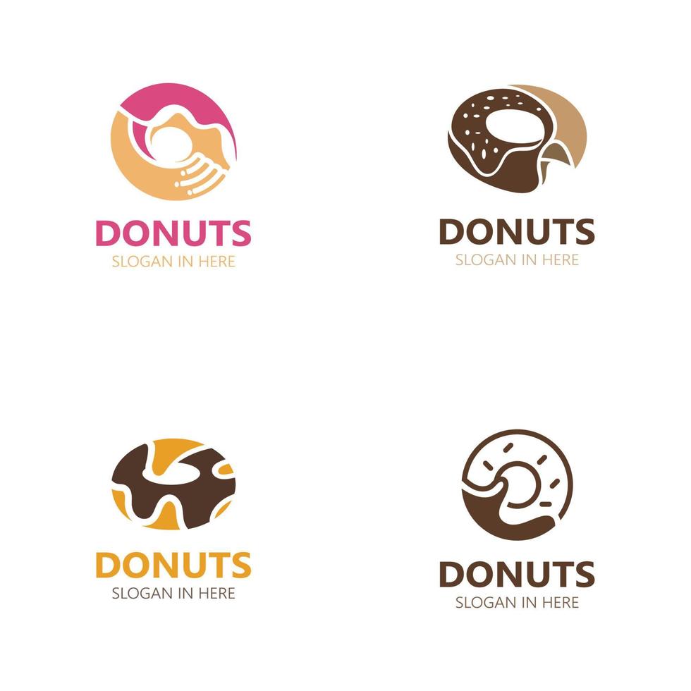 Donut-Bäckerei-Logo-Bild-Kuchen-Food-Design vektor