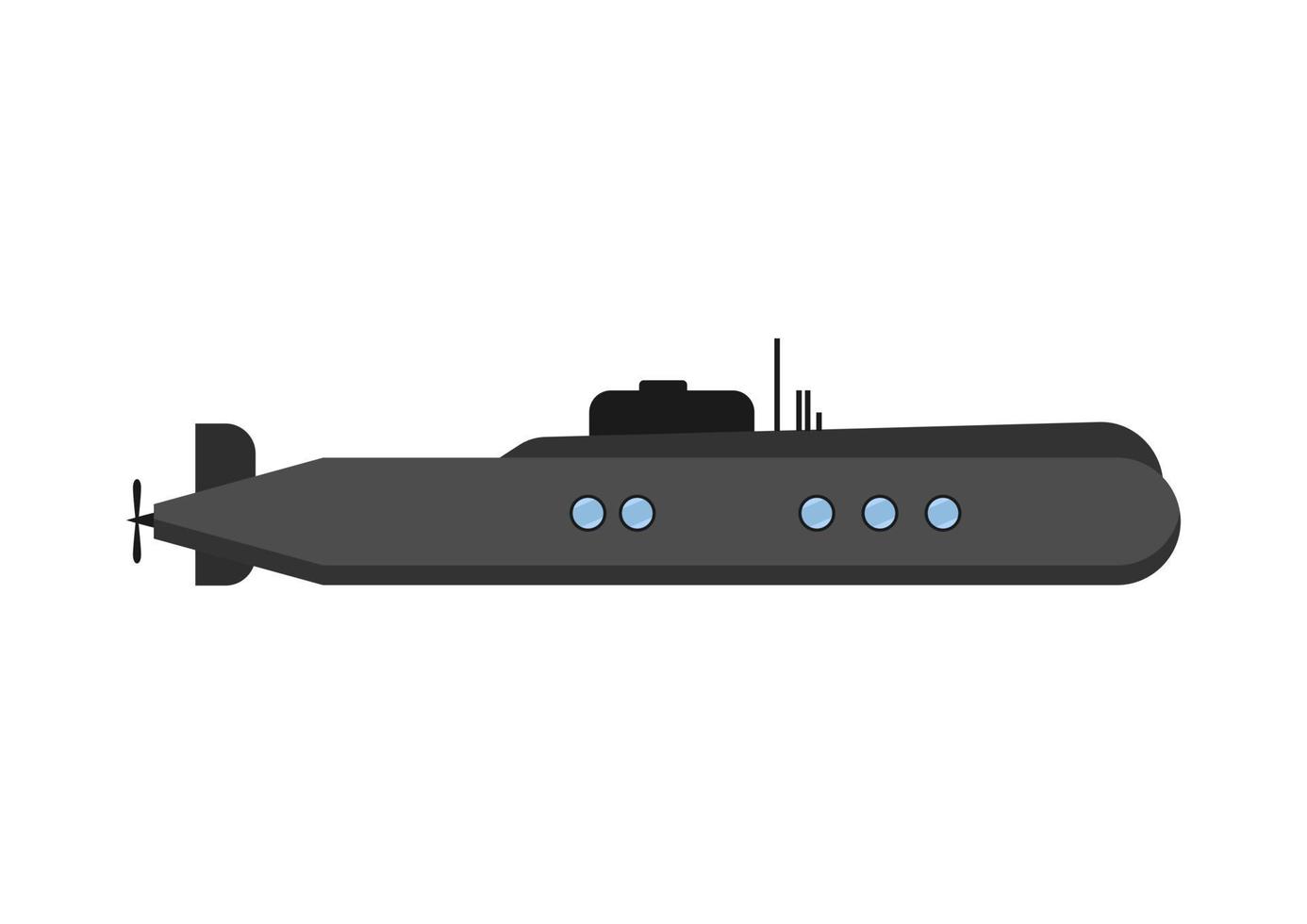 militärische U-Boot-flache Design-Vektorillustration vektor