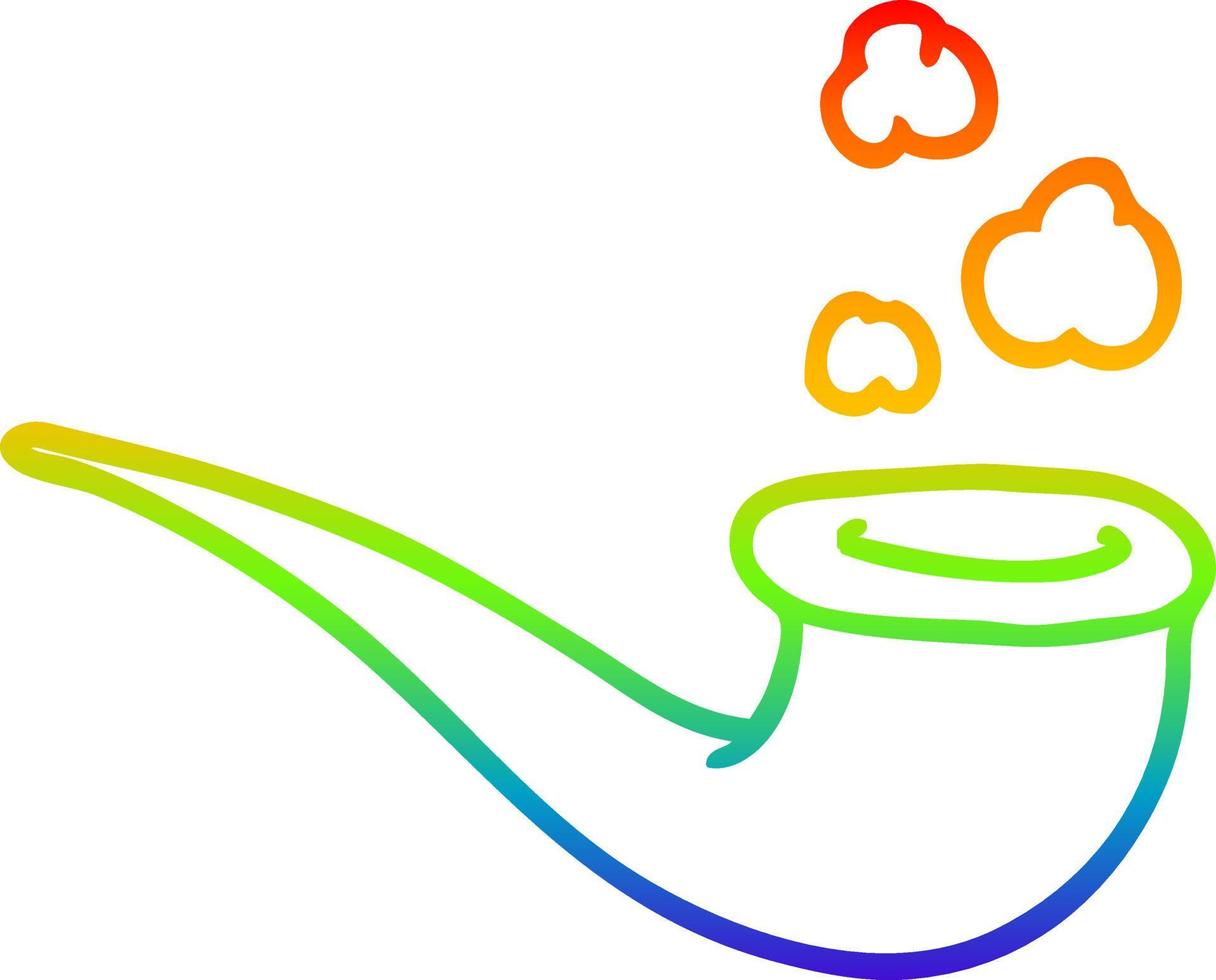 rainbow gradient linjeteckning tecknad rökrör vektor