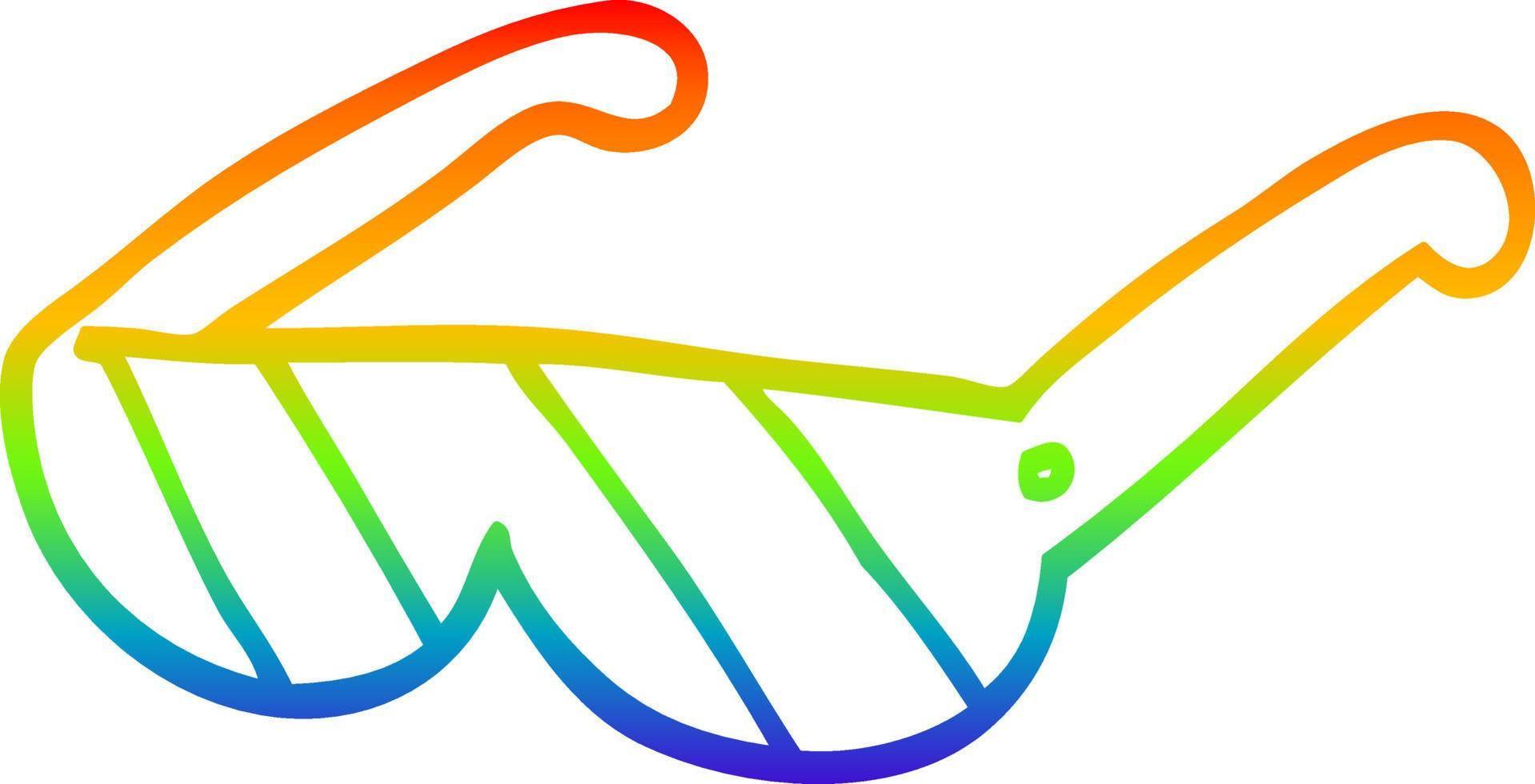 regnbågsgradient linjeteckning tecknade skyddsglasögon vektor