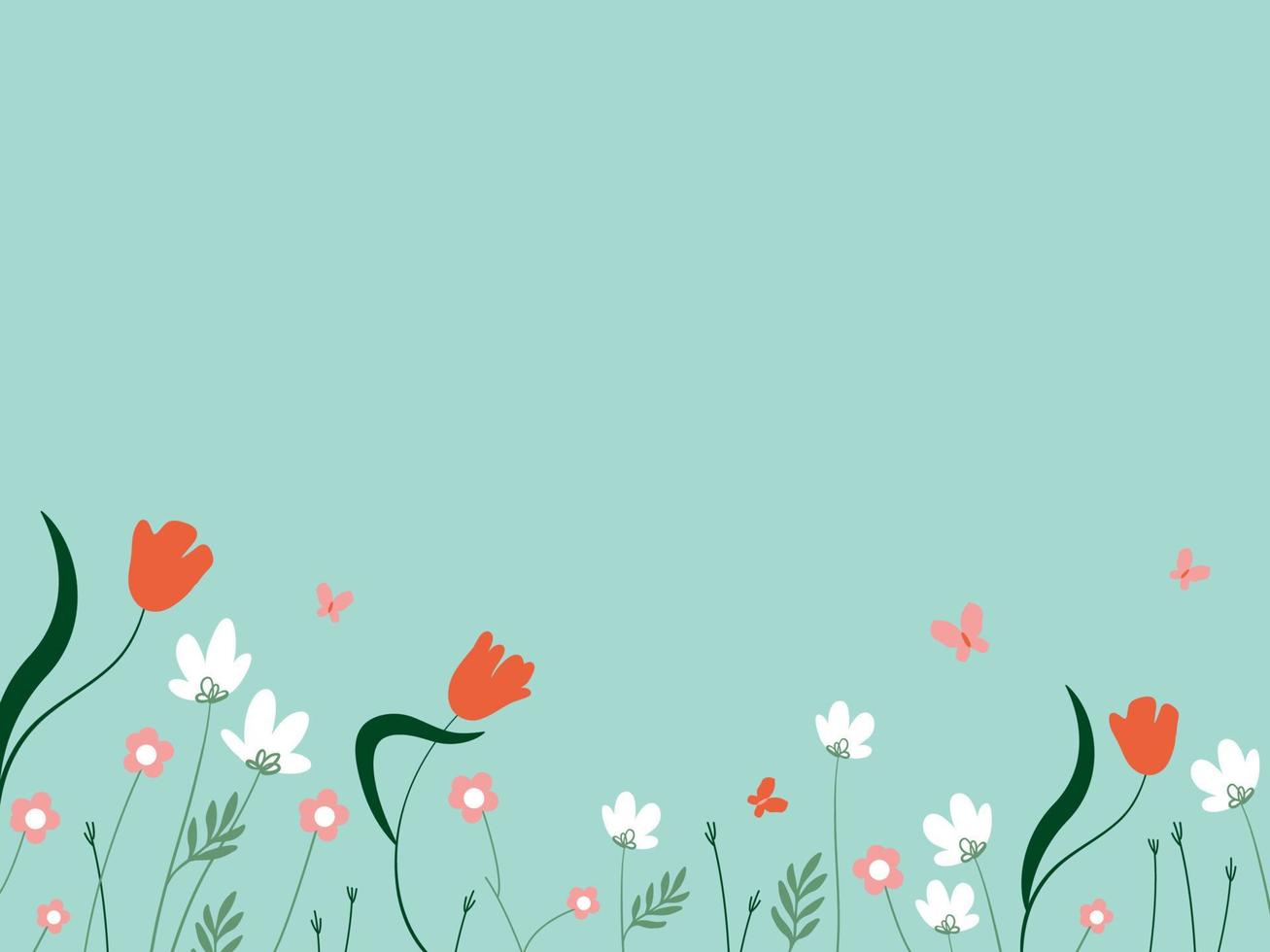 einfacher Hintergrund mit wilden Blumen vektor