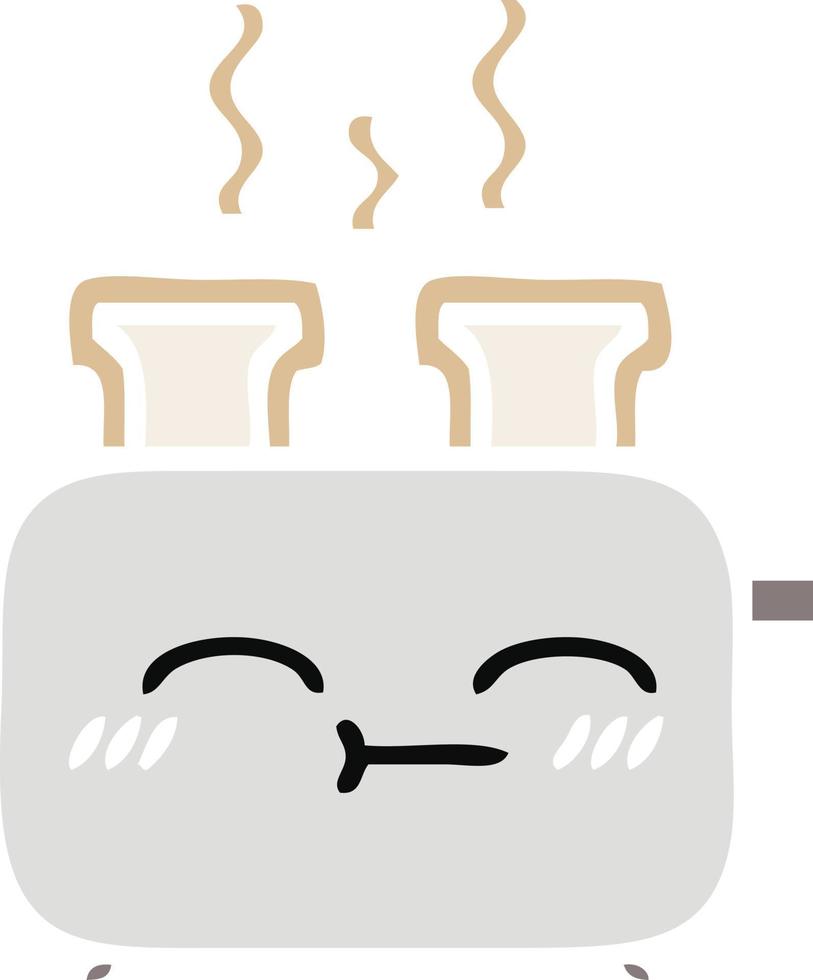Flache Retro-Karikatur eines Toasters vektor