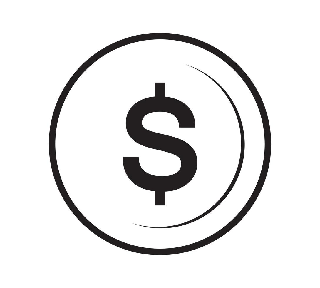 mynt ikon. pengar design. guld dollar platt symbol. vektor illustration