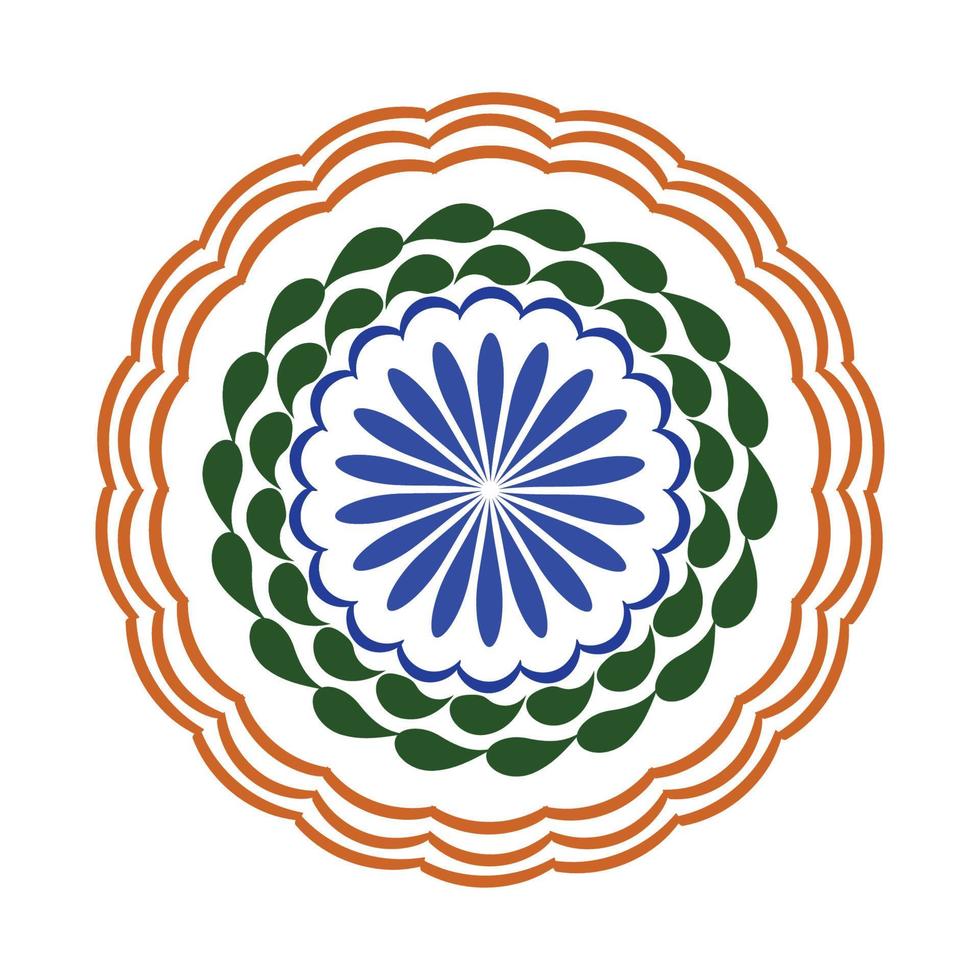 indischer unabhängigkeitstag mandala kunst vektor