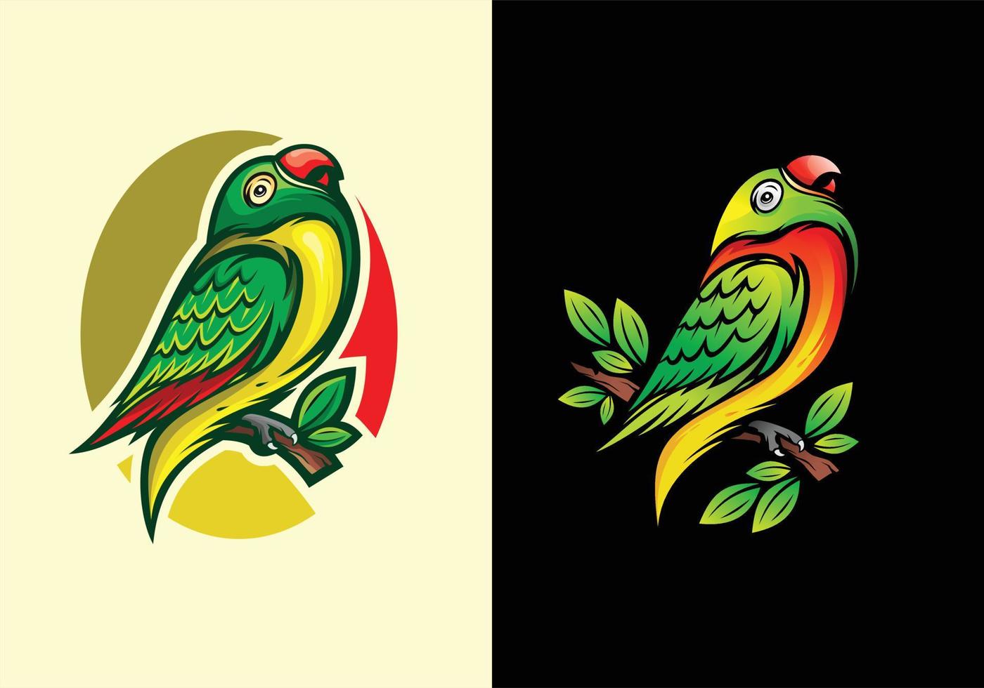 Premium-Design und Illustration des Lovebird-Logos für Maskottchen und Logo-Team vektor