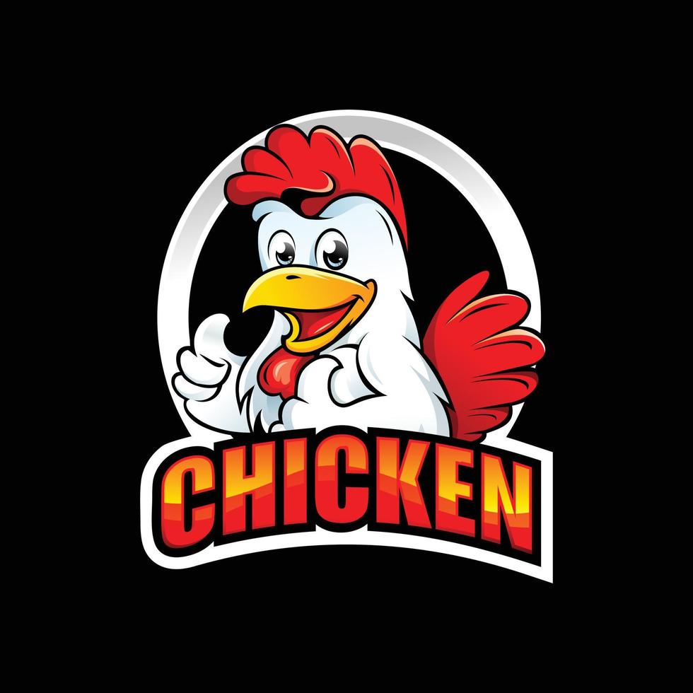 Huhn-Logo-Design-Charakter atau Maskot-Design für Unternehmen vektor