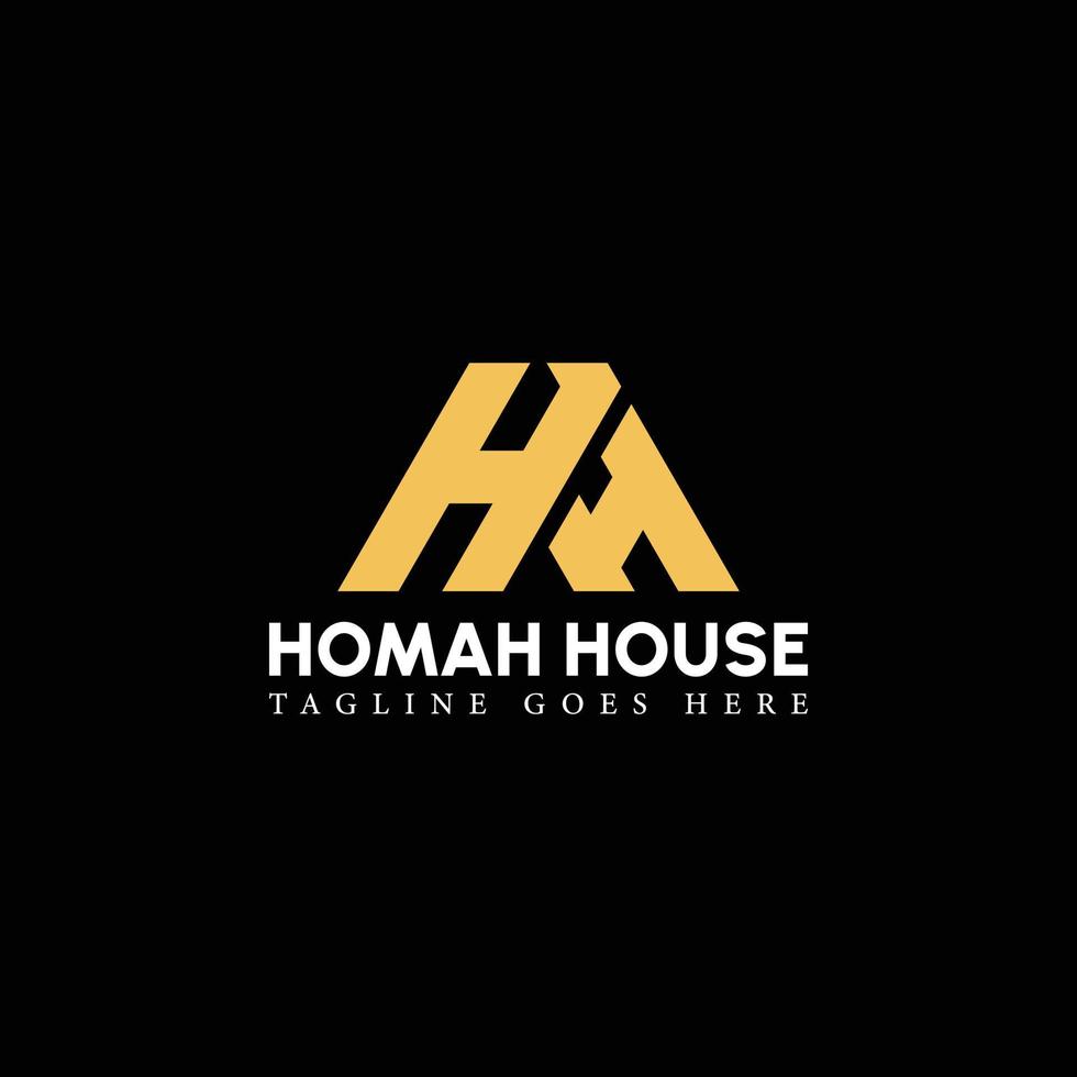 abstrakt första brev h eller hh logotyp i guld Färg isolerat i svart bakgrund applicerad för verklig egendom utveckling fast logotyp också lämplig för de märken eller företag ha första namn h eller hh. vektor