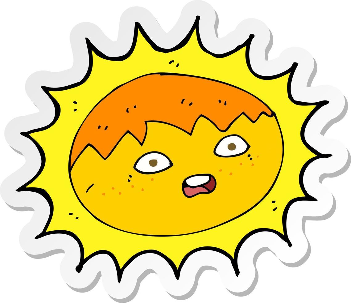Aufkleber einer Cartoon-Sonne vektor