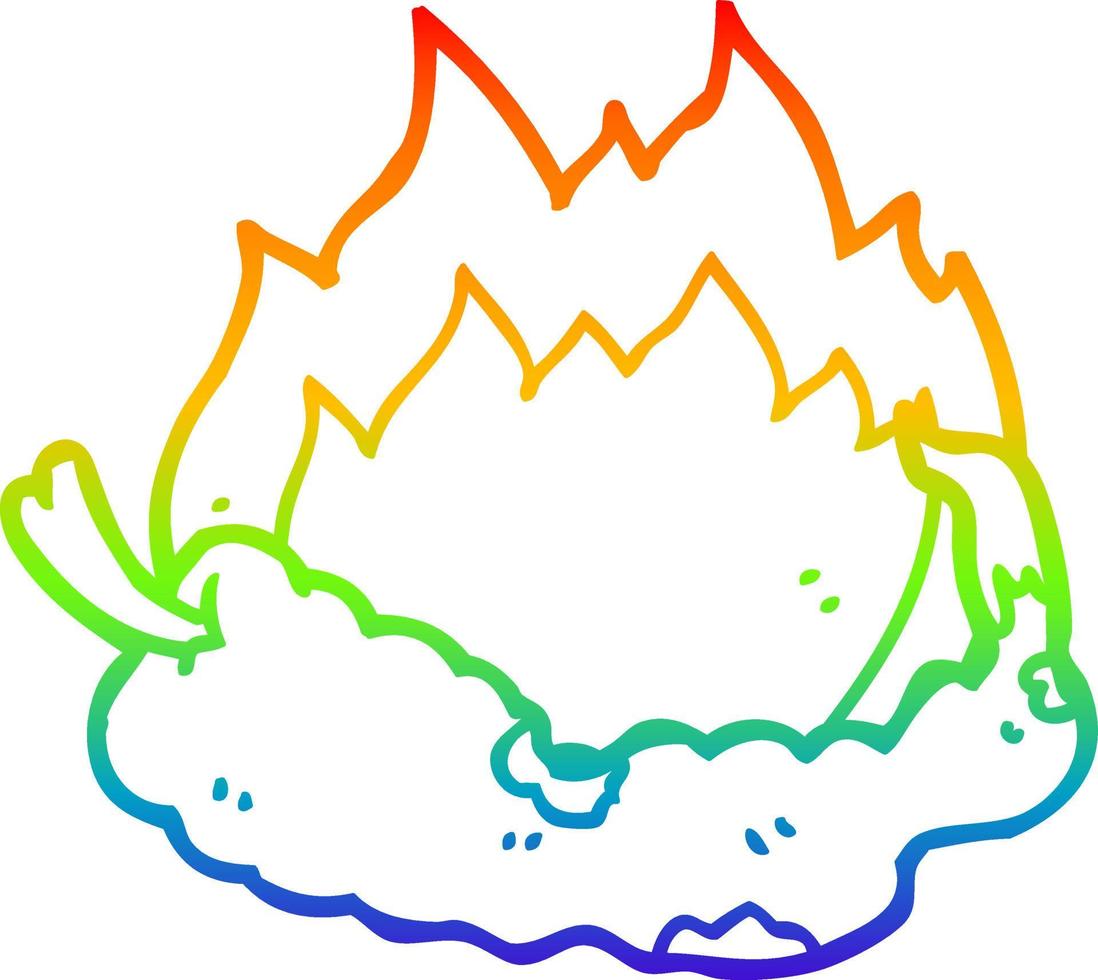 Regenbogen-Gradientenlinie, die Cartoon-Chili-Pfeffer zeichnet vektor