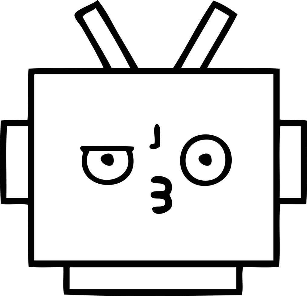 Strichzeichnung Cartoon-Roboterkopf vektor