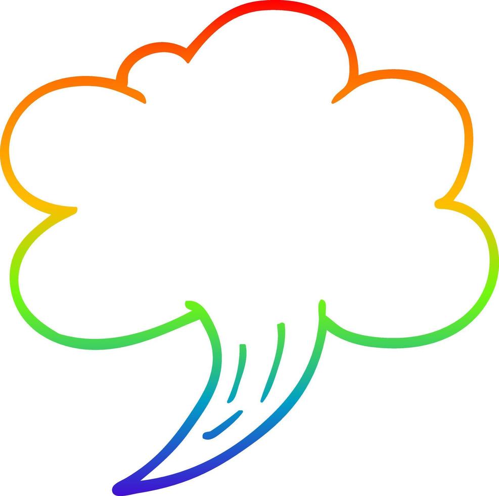 Regenbogen-Gradientenlinie Zeichnung Cartoon Luftstoß vektor