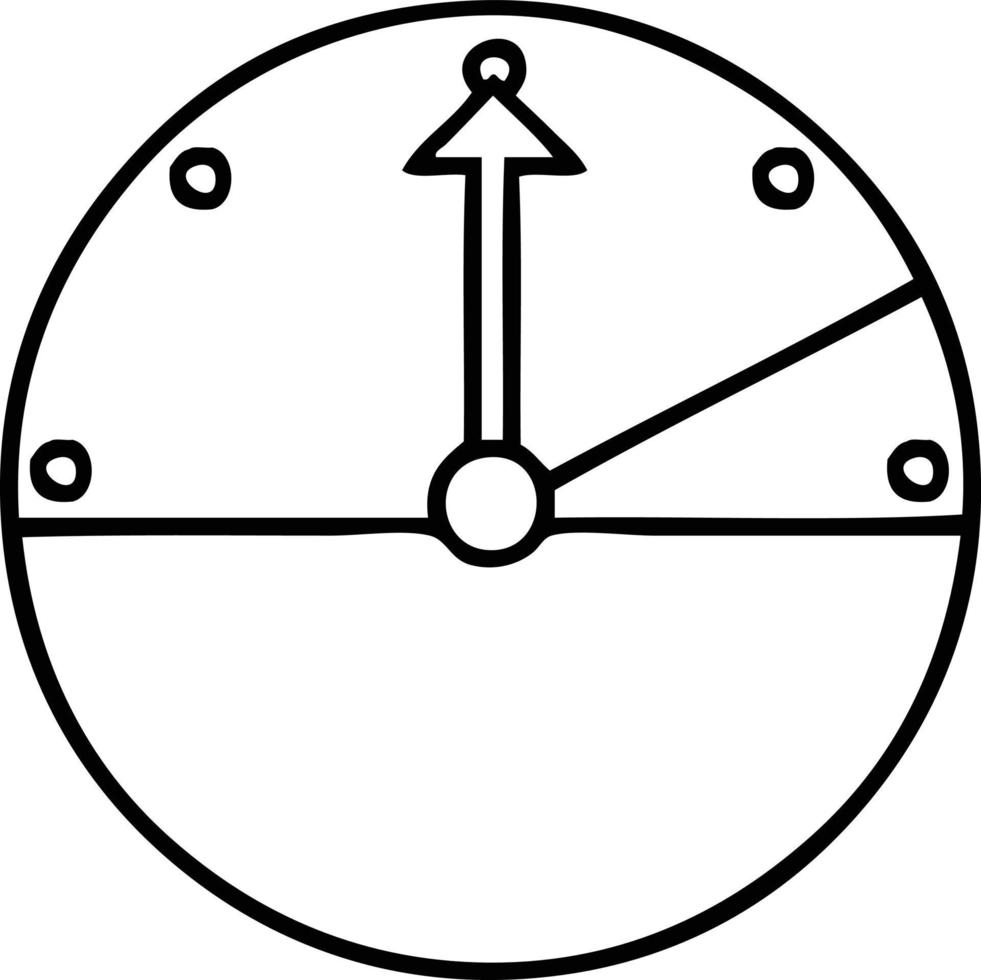 Strichzeichnung Cartoon Tachometer vektor