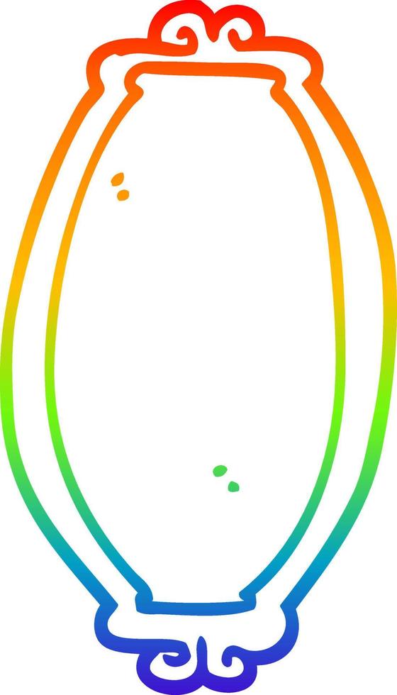 Regenbogen-Gradientenlinie Zeichnung Cartoon-Spiegel vektor