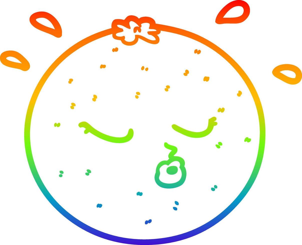 regnbågsgradient linjeteckning tecknad orange vektor