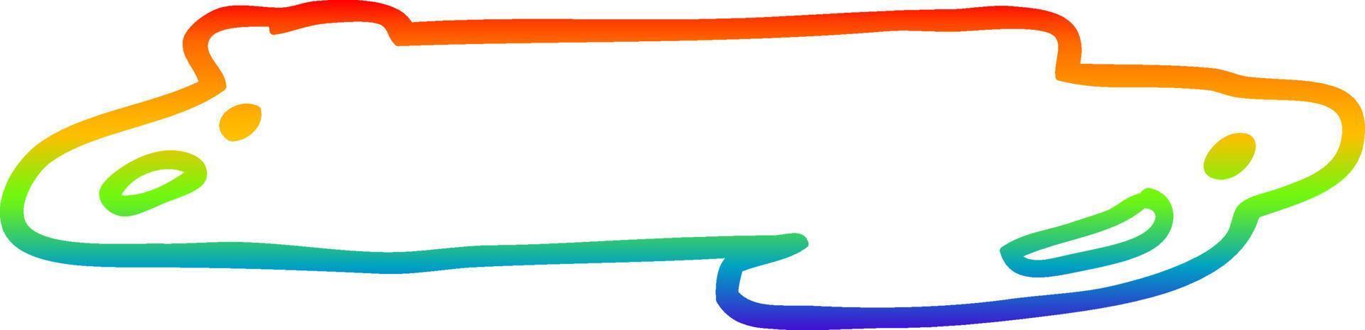 Regenbogen-Gradientenlinie Zeichnung Cartoon Wasserpfütze vektor