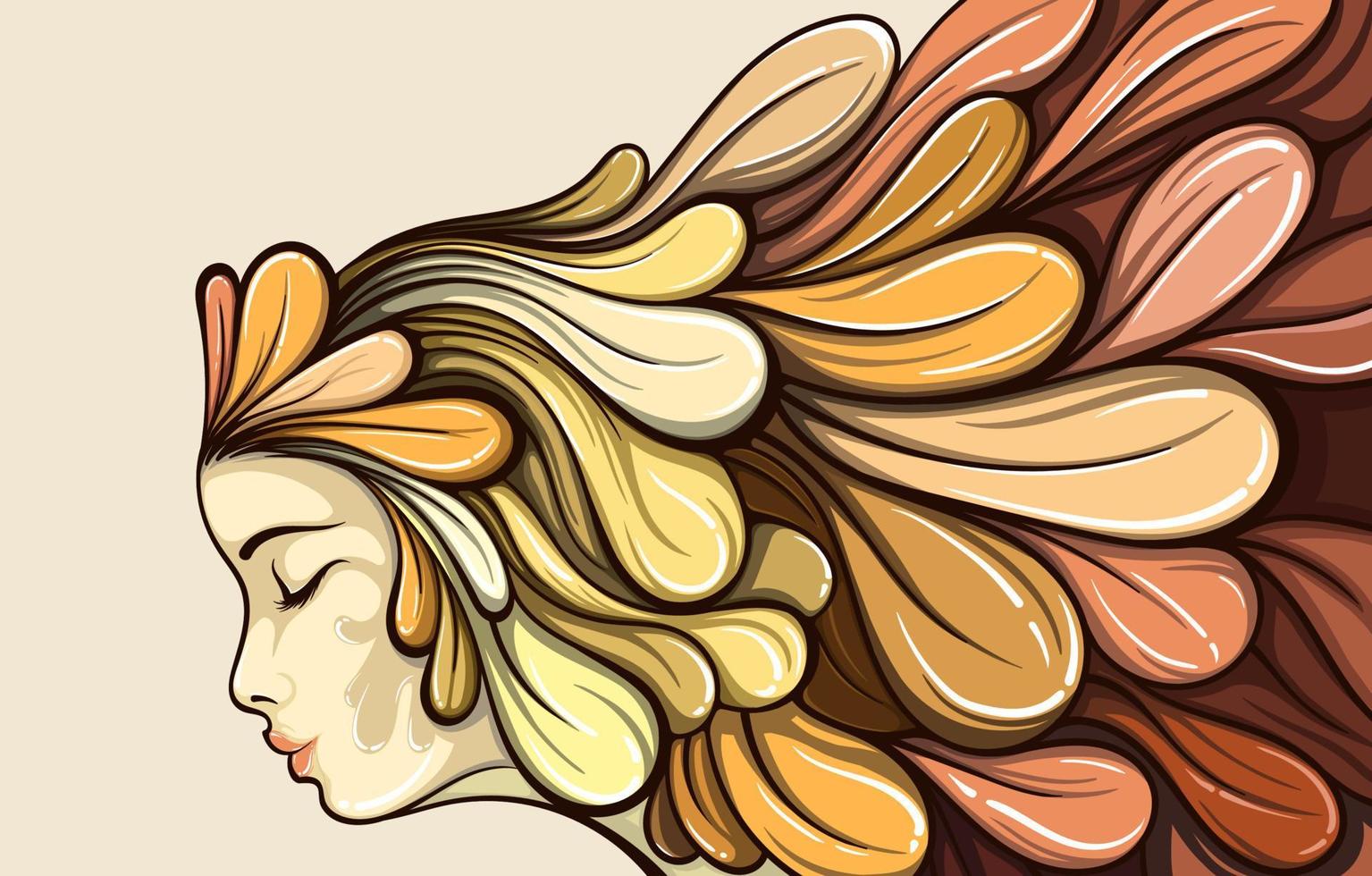 abstrakt bakgrund illustration av kvinnas ansikte, Flerfärgad vektor