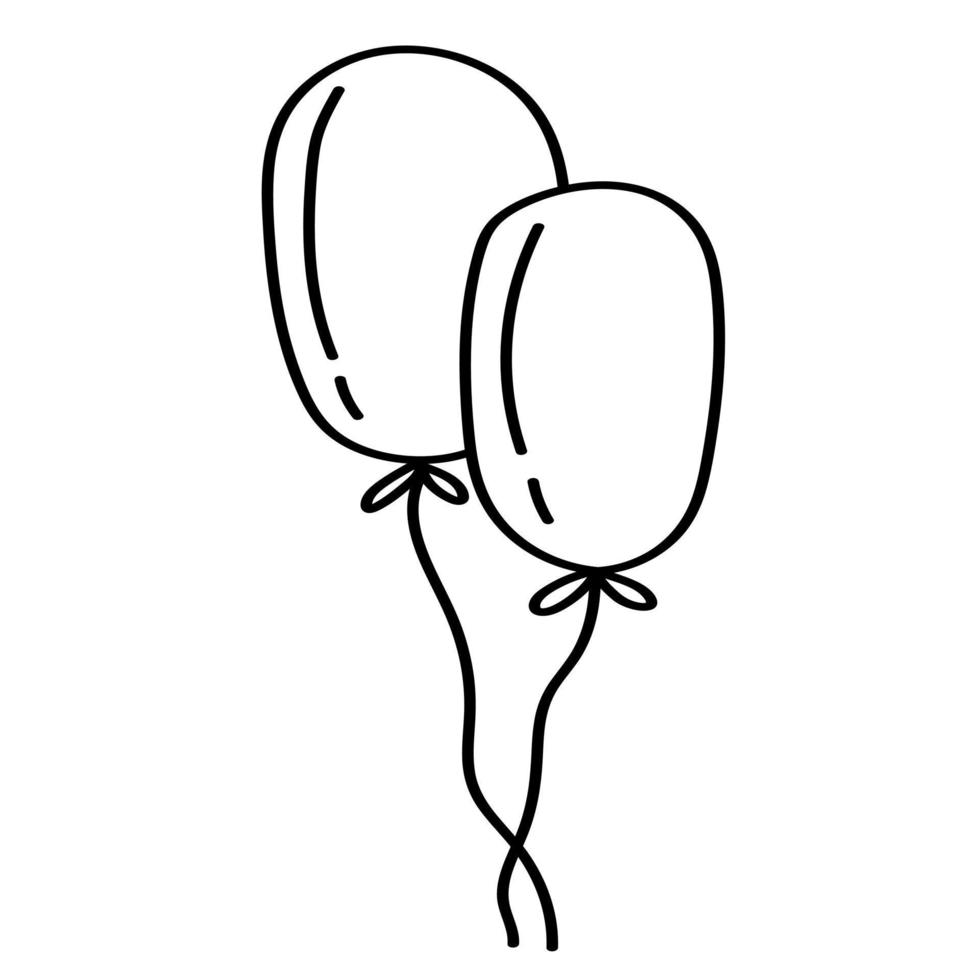 Doodle-Aufkleber mit Cartoon-Ballon vektor