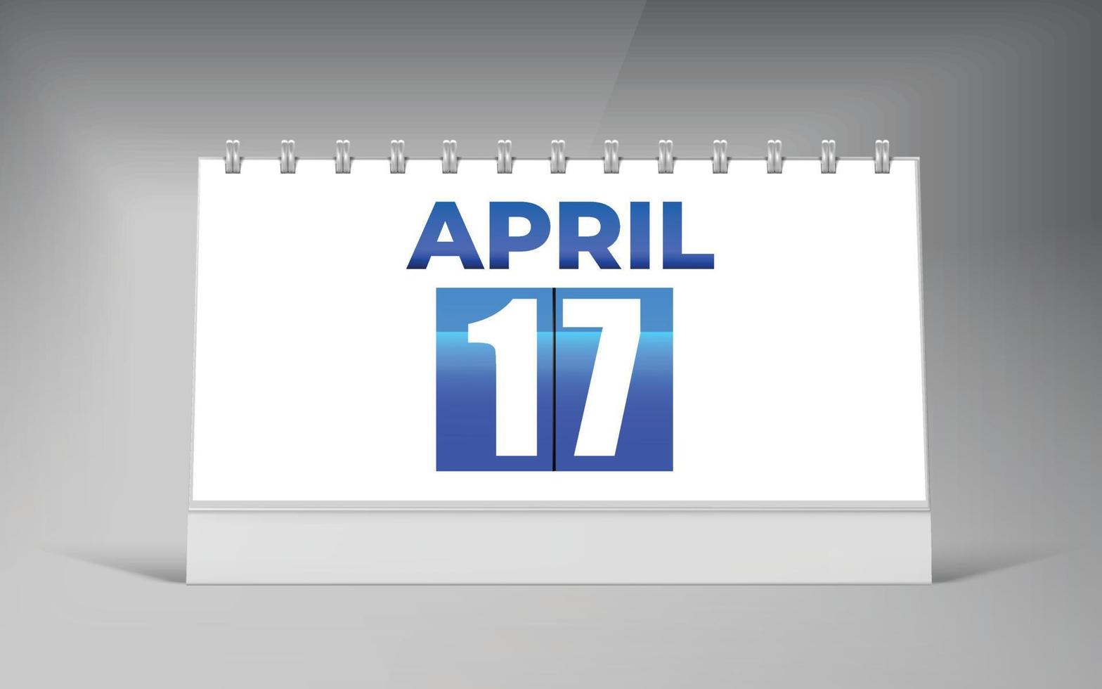 17. april, designvorlage für tischkalender. Kalenderdesign mit einem Datum. vektor