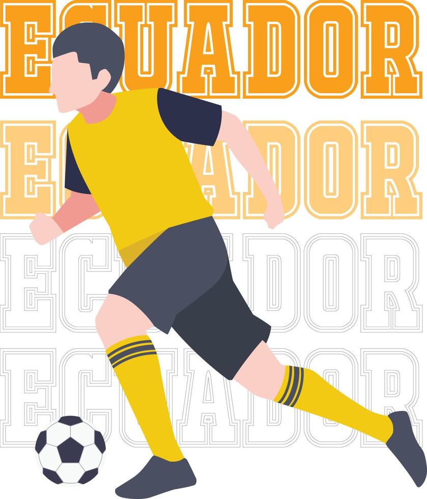 fotboll fotboll spelare, ecuador vektor illustration. ecuador fotboll spelare spelar fotboll vektor.